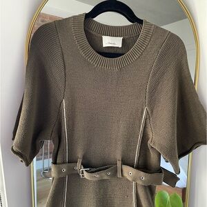 3.1 Phillip Lim Knit Belted Green Dress Fits US0 to US2